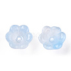 Baking Painted Transparent Glass Bead Caps DGLA-N004-10-2