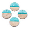 Transparent Resin & White Wood Pendants RESI-TAC0017-39-1