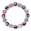 Lampwork Stretch Bracelets PW-WG8DD7C-03-1