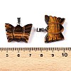 Natural Tiger Eye Carved Butterfly Pendants G-N342-01B-4