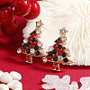 Christmas Tree Alloy Rhinestone Stud Earrings WG792CD-01-3