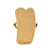 Rectangle Brass Adjustable Ring Components KK-Z122-18G-4