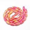 Baking Painted Glass Beads Strands DGLA-S115-22x10mm-S16-2