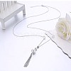 925 Sterling Silver Tassel Pendant Necklaces NJEW-BB32707-5