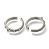 Brass Pave Clear Cubic Zirconia Open Cuff Ring Settings KK-K398-11P-2
