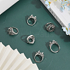 CHGCRAFT 6Pcs Adjustable Alloy Finger Ring Findings FIND-CA0007-36-4