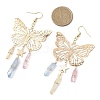 Natural Quartz Crystal Nuggets Dangle Earrings EJEW-TA00569-3