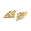 Brass Micro Pave Clear Cubic Zirconia Connector Charms KK-E068-VB344-2