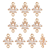 BENECREAT 10Pcs Brass Crystal Rhinestone Connector Charms KK-BC0001-50-1