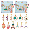 Mermaid Theme Pendant Crochet Lobster Clasp Charms HJEW-AB00402-1