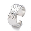 Non-Tarnish 304 Stainless Steel Wave Open Cuff Rings RJEW-D006-07P-1