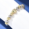 Brass Micro Pave Cubic Zirconia Beads Stretch Bracelets for Women Men BJEW-H201-01B-GP-2