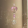 Natural Amethyst Chip Wrapped Heart with Tree of Life Hanging Ornaments PW-WG90532-02-1