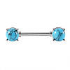 304 Stainless Steel Pave Synthetic Turquoise Half Round Nipple Barbells WG71F42-03-1