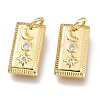 Brass Micro Pave Clear Cubic Zirconia Charms X-KK-M206-23G-1