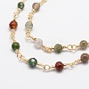 3.28 Feet Faceted Round Natural Agate Handmade Beaded Chains X-CHC-L034-25-NR-2