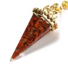 Mixed Gemstone Chip & Resin Dowsing Pendulum Big Pendants G-H293-02G-2