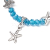 4Pcs Ocean Series Zinc Alloy Charm Bracelets BJEW-JB11899-4