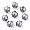 Spray Painted ABS Plastic Imitation Pearl Beads OACR-T015-05B-02-3