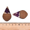 Transparent Resin and Walnut Wood Pendants RESI-T057-06H-4