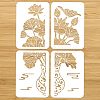 4Pcs 4 Styles PET Hollow Out Drawing Painting Stencils DIY-WH0416-0008-2