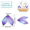 ARRICRAFT 20Pcs 2 Colors Gradient Color Transparent Resin Pendants RESI-AR0001-24-2