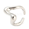 Brass Wave Open Cuff Rings RJEW-Q781-07P-1