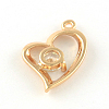 Heart Alloy Cubic Zirconia Pendants ZIRC-R013-05LG-2