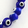 Round Handmade Evil Eye Lampwork Beads Strands X-LAMP-R114-8mm-02-1