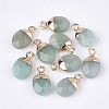 Electroplate Natural Green Aventurine Charms X-G-S344-09J-1