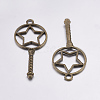 Tibetan Style Alloy Big Open Back Bezel Pendants PALLOY-L203-07AB-2