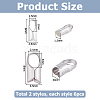 12Pcs 2 Styles S925 Sterling Silver Cord End STER-HS0001-32B-2