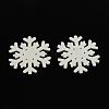 Dyed Snowflake Wood Cabochons WOOD-R240-17-1