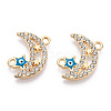 Moon Alloy Enamel Connector Charms ENAM-T013-13KC-01-2