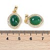 Natural Green Onyx Agate(Dyed & Heated) Oval Pendants KK-U043-34G-01-3