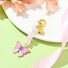 Alloy Enamel Butterfly Pendant Decoration HJEW-JM01555-01-2