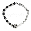 304 Stainless Steel Skull Link Bracelets BJEW-F486-03P-4