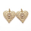 Brass Micro Pave Clear Cubic Zirconia Pendants X-ZIRC-Z009-02G-1