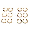 Brass Enamel Huggie Hoop Earrings EJEW-F264-18-G-2