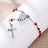 Glass Beads Rosary Bracelets BJEW-A032-04P-02-4