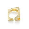 Cubic Zirconia Square Triple Layer Open Cuff Ring RJEW-N037-035A-2