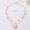 Exquisite Middle Eastern Ramadan Blue Diamond Bead Necklace Set for Women. NP1784-2-1