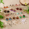 Cheriswelry DIY 12 Pairs 12 Style Two Tone Resin & Walnut Wood Stud Earring Findings DIY-CW0001-35-14