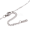 Non-Tarnish Woven Net/Web with Feather 304 Stainless Steel Pendant Necklaces for Women NJEW-G087-01P-4