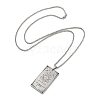 Non-Tarnish 201 Stainless Steel Rectangle with Constellation Pendant Necklaces NJEW-M223-02C-3