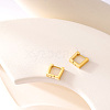 Simple Rectangle Stainless Steel Hoop Earrings OA6686-4-3