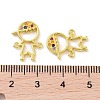 Real 18K Gold Plated Brass Micro Pave Cubic Zirconia Connector Charms KK-L209-058G-02-3