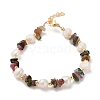 Natural Gemstone Chip Beaded Bracelets BJEW-F478-02B-1