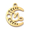 Real 18K Gold Plated 304 Stainless Steel Pendants STAS-R003-02G-02-1