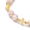 Heart with Eye Alloy Enamel Charm Bracelets BJEW-JB12287-01-4
